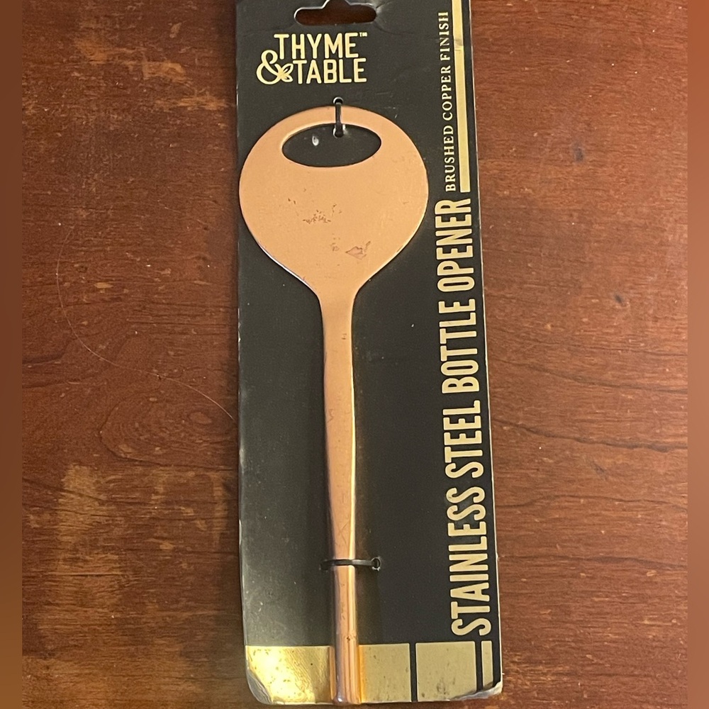 Thyme & Table Stainless Steel Bottle Opener Brushed Copper Finish
